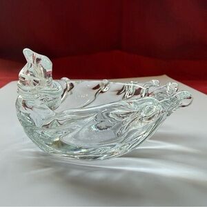 Clear Glass Molded Sea Shell Trinket Dish or Figurine